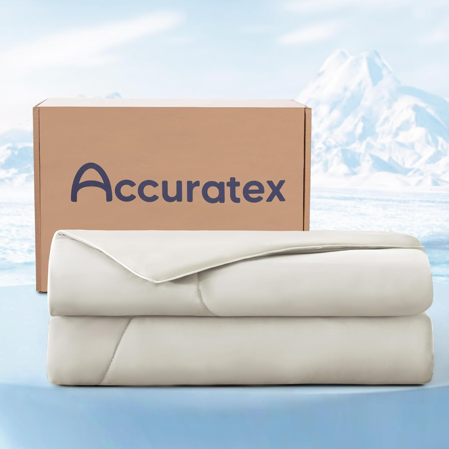 ACCURATEX Cooling Comforter Queen Size,Q-Max > 0.45 Arc-Chill Cooling Blanket, Lightweight Cool Blankets for Hot Sleepers and Night Sweats, Silky Soft Breathable Summer Cool Comforter,Grey(228X228)