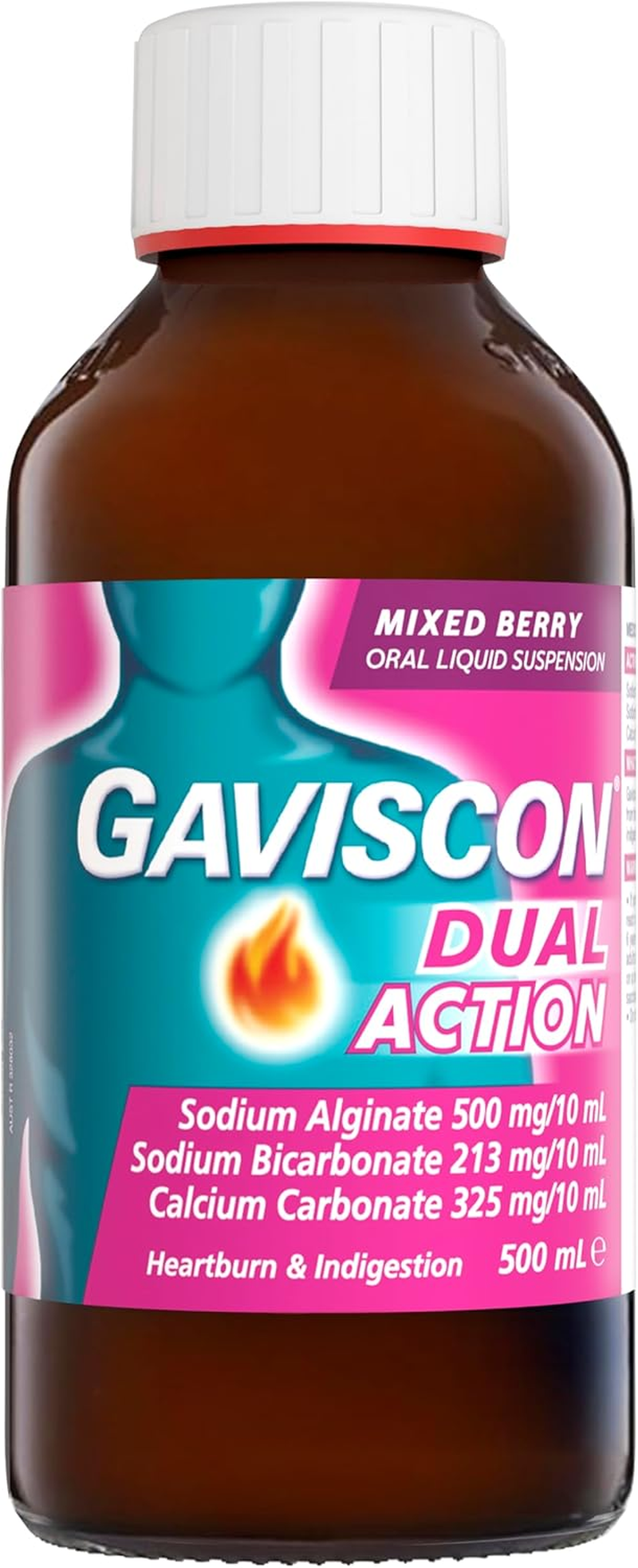 Gaviscon Dual Action Heartburn and Indigestion Relief Liquid Mixed Berry 500Ml image number 4