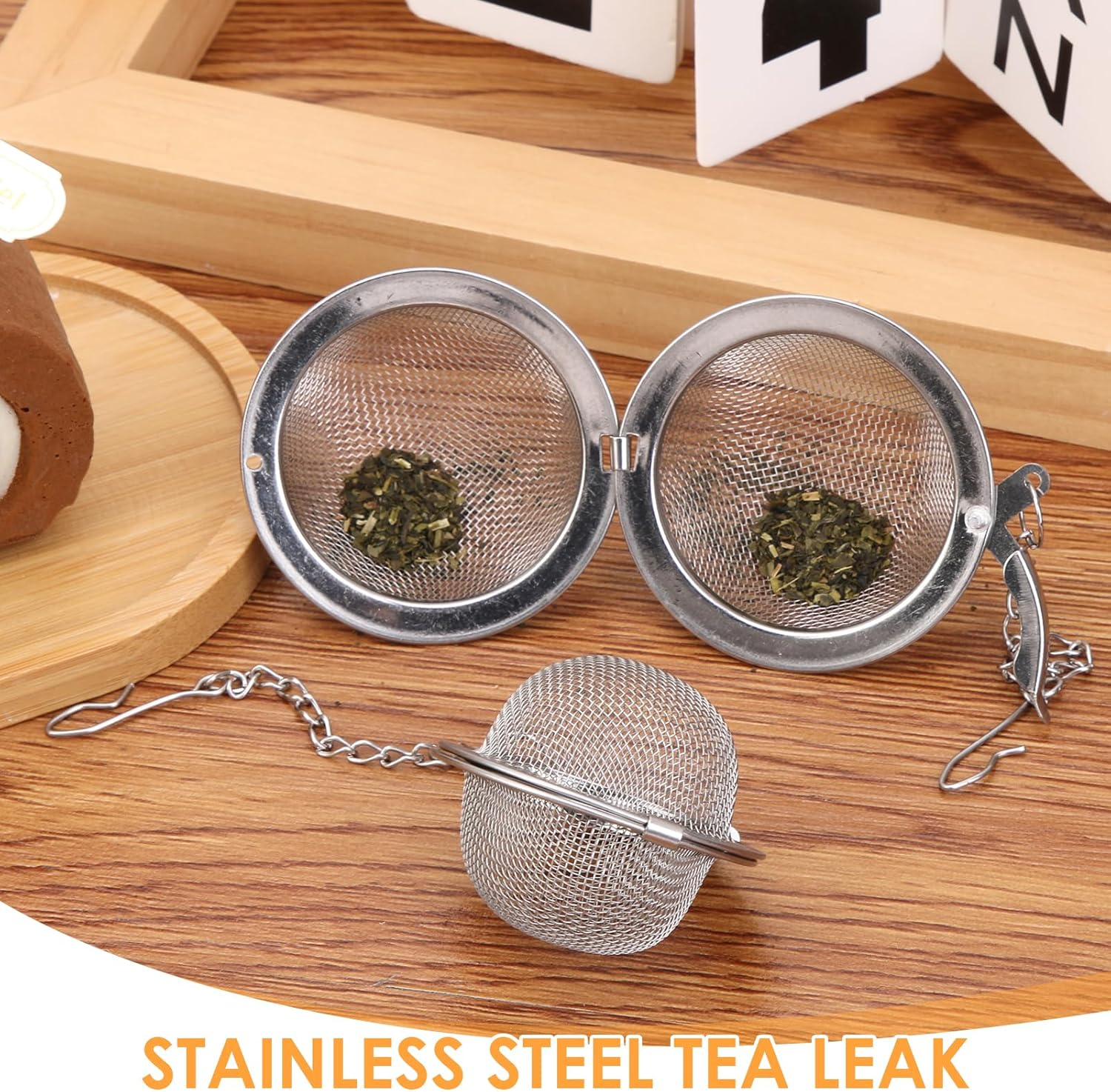 2 Pcs Stainless Steel Mesh Tea Balls, 4.5Cm & 5.5Cm Fine Mesh Tea Ball Infusers for Loose Leaf Tea, Herbs & Spices - Reusable, Durable & Dishwasher Safe (Silver) image number 5