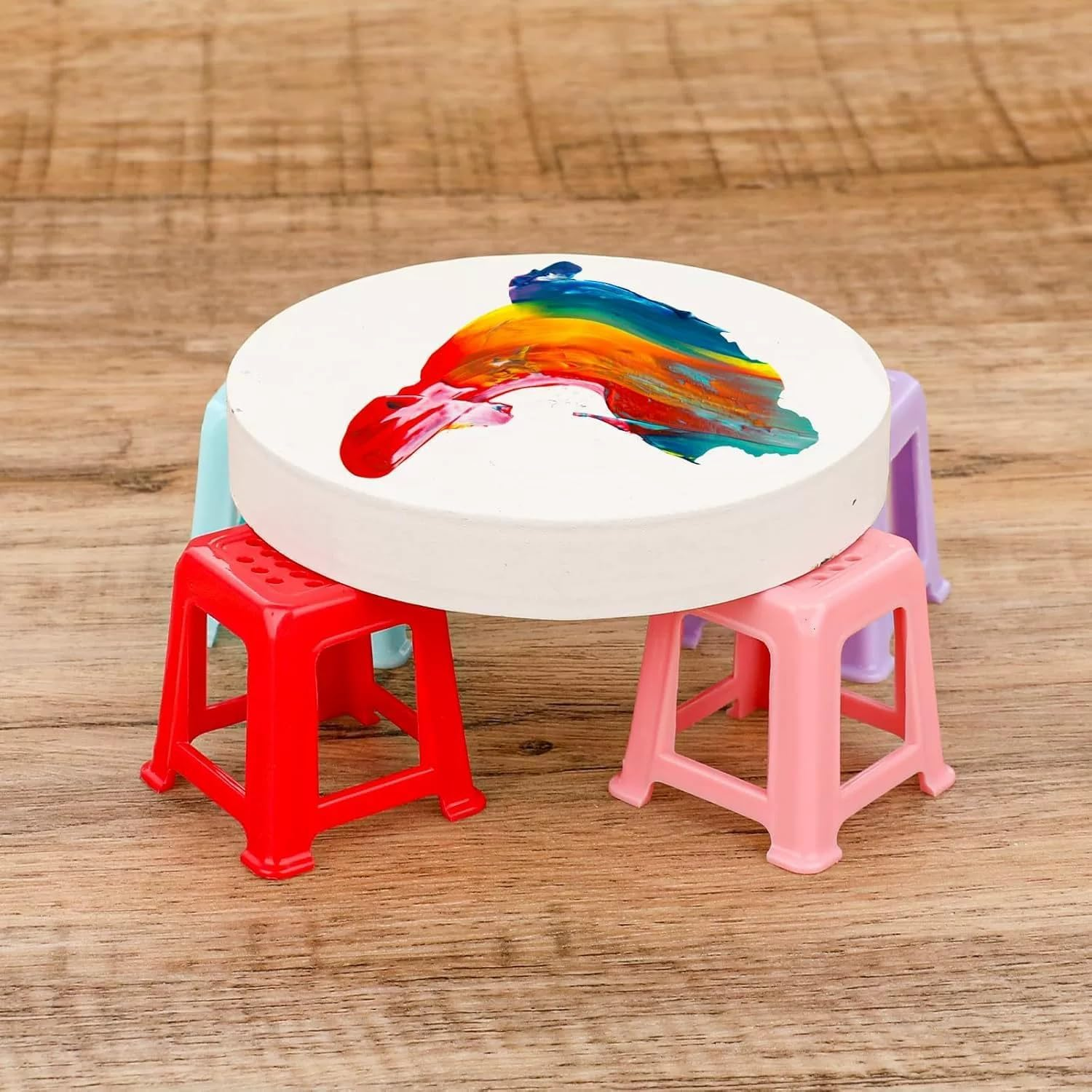 Canvas Stands for Painting Paint Stand Mini Canvas Feet Risers Fluid Painting Supplies Acrylic Pouring Paint Supplies Solid Color Plastic Paint Pouring Tools( 16 Pcs ) image number 5