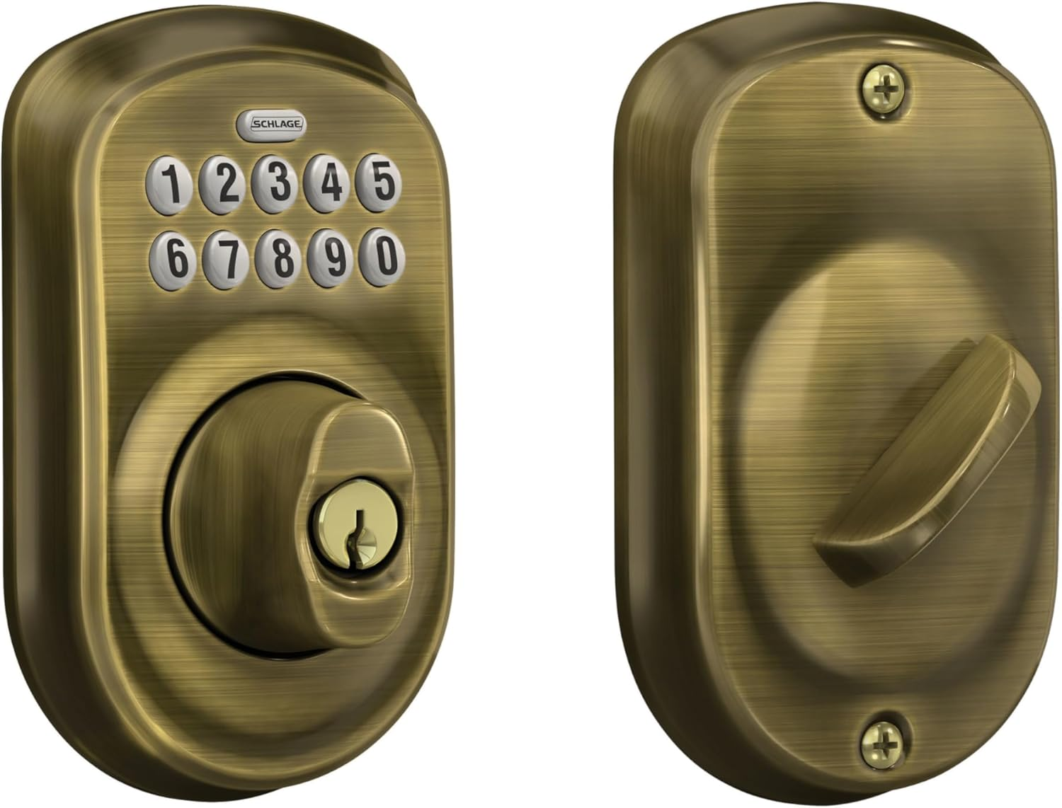 Schlage BE365 Plymouth Keypad Deadbolt, Satin Chrome