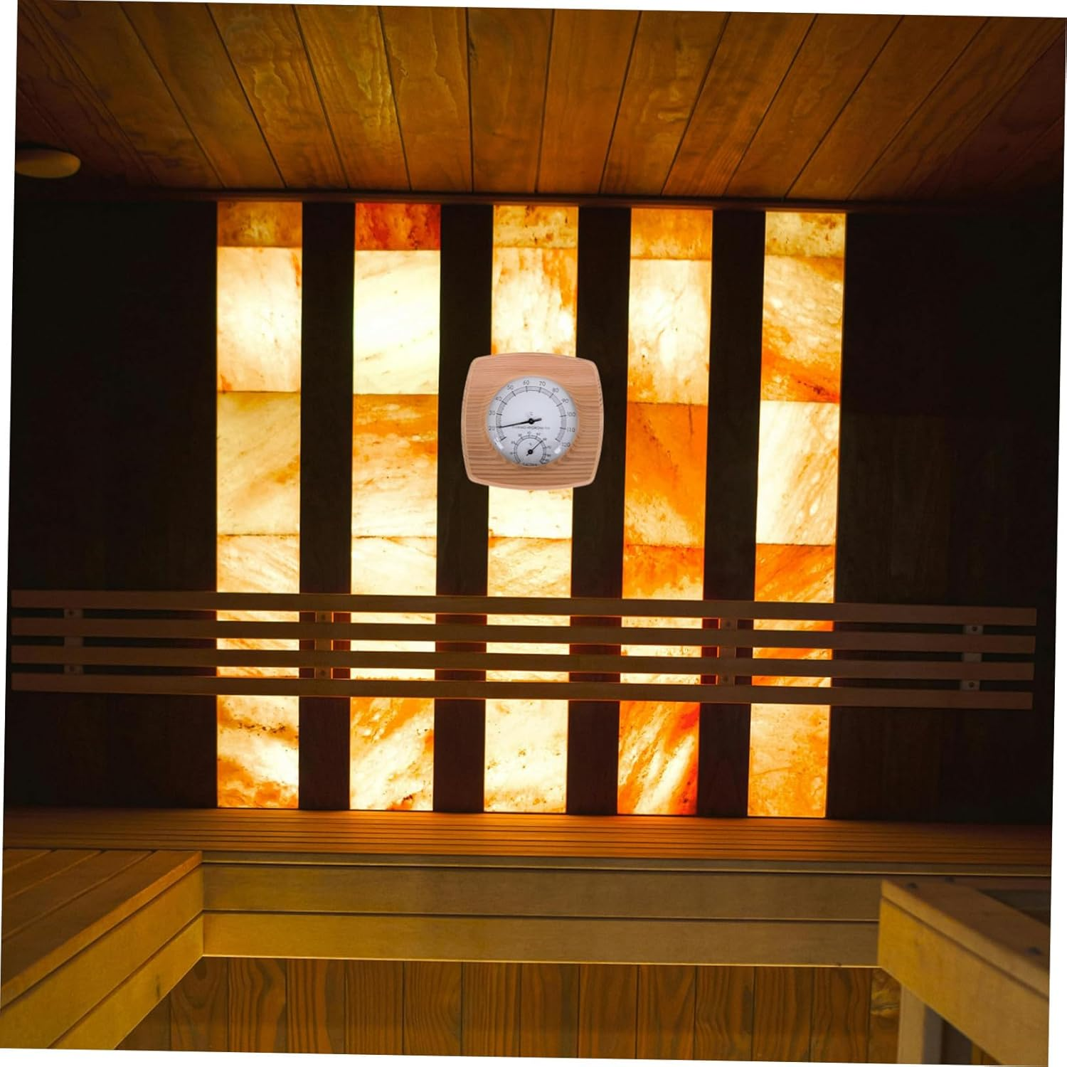 Wooden Sauna Thermometer Hygrometer for Accurate Temperature and Humidity Monitoring Essential Sauna Accessory Bathrooms and High Moisture Areas image number 6