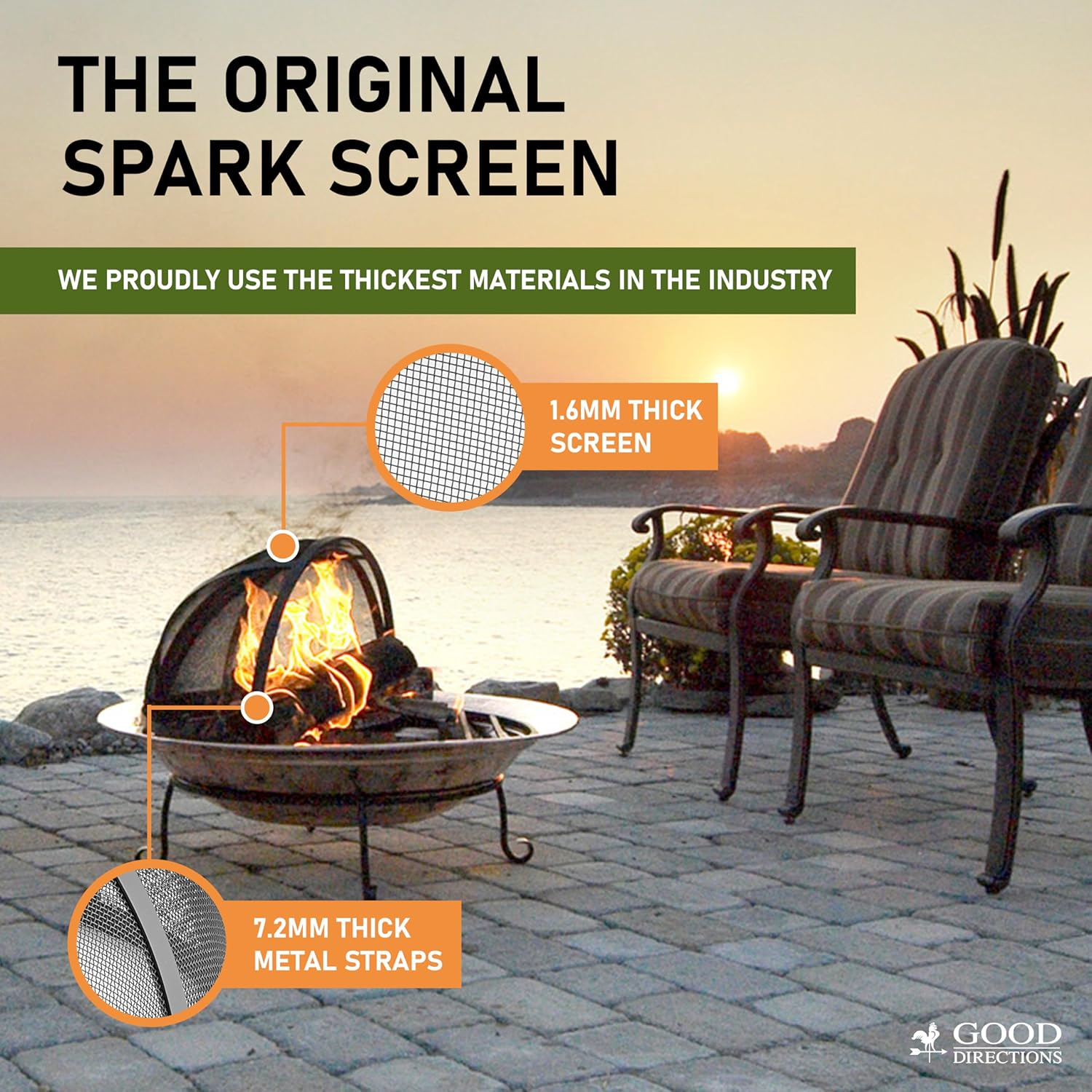 Good Directions 20&rdquo; Spark Screen for Fire Pit and Paver Pit, Hinged, Heavy Duty, Easy Access image number 6