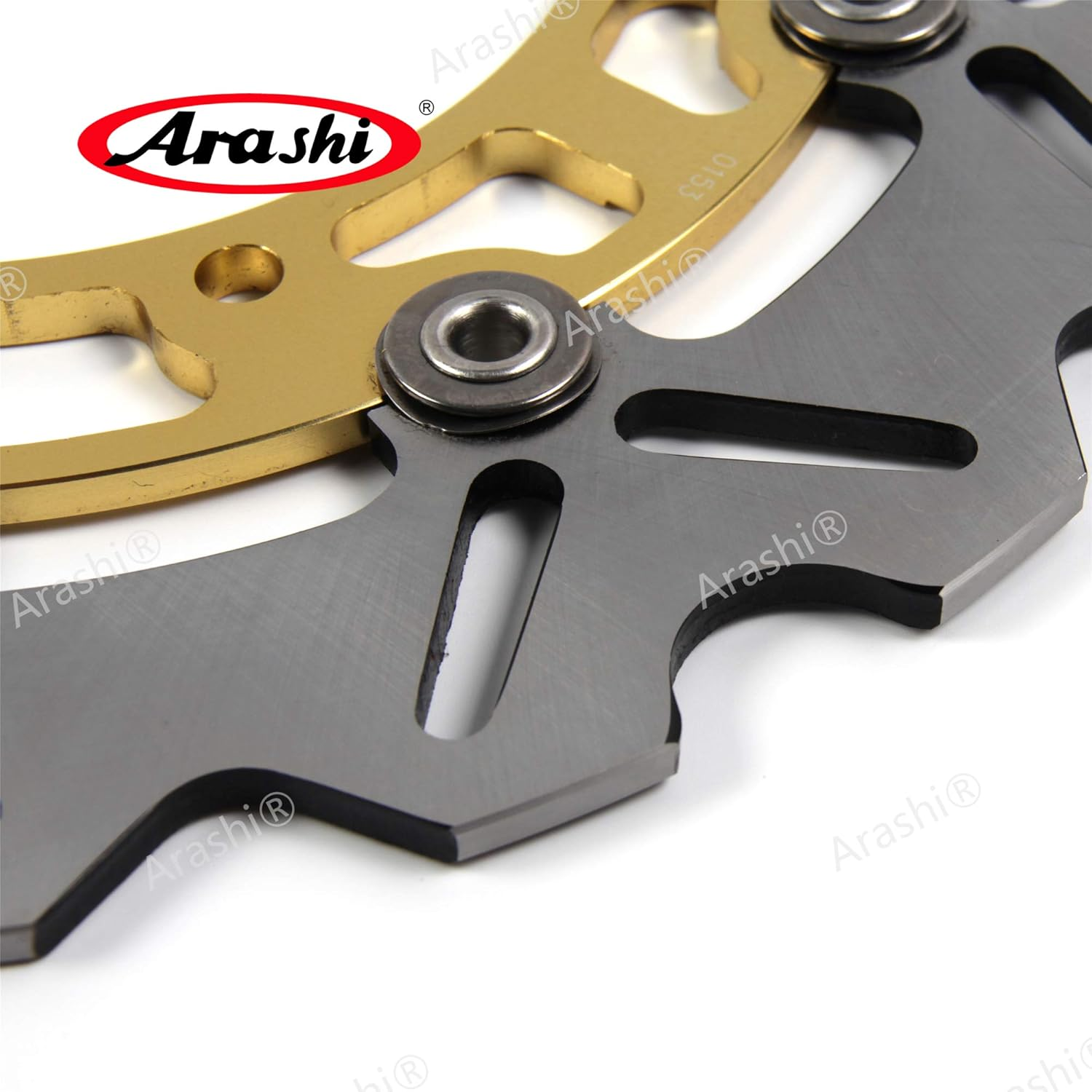 Arashi Front Rear Brake Discs Rotors for Yamaha YZF R1 2002 2003, Motorcycle Replacement Accessories Gold
