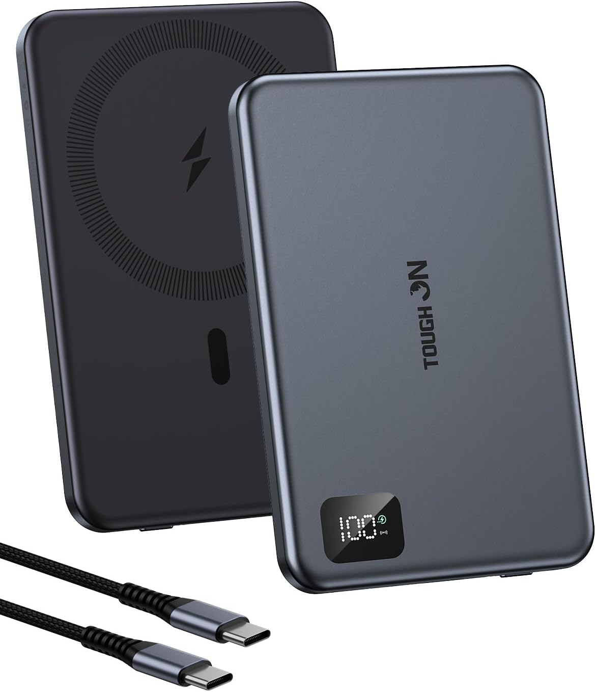 Tough on for Magsafe Power Bank 5000Mah,Ultra Slim Wireless Magnetic Portable Charger, Fast Charging Battery Pack with LED Display, Compatible with Iphone 17/16/15/14/13/12 and Samsung Phones image number 5