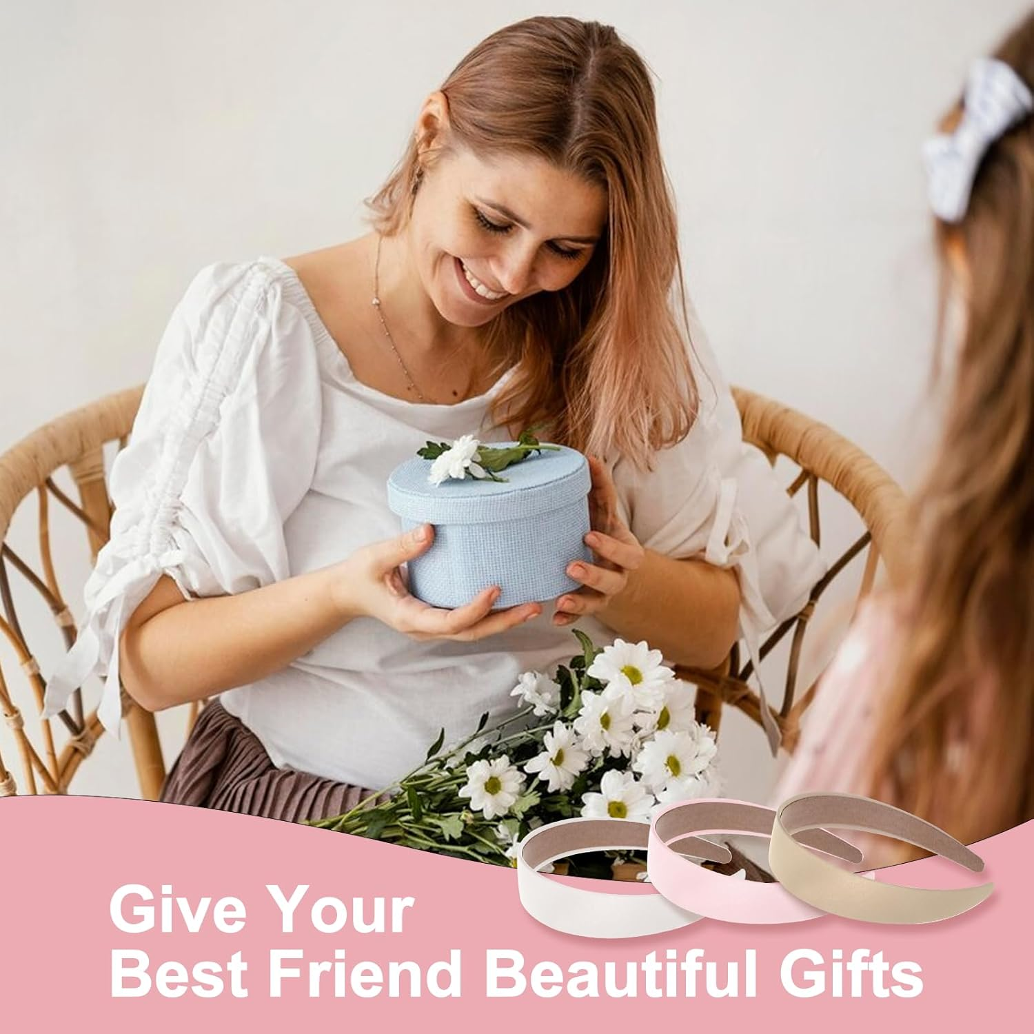 Pack of 10 Women'S Wide Non-Slip Headbands, 3 Cm, Satin Headbands, Hair Bands for Women, DIY Hair Accessories, Girls for Holiday Outfits, Everyday Outfits, 10 Colours image number 2