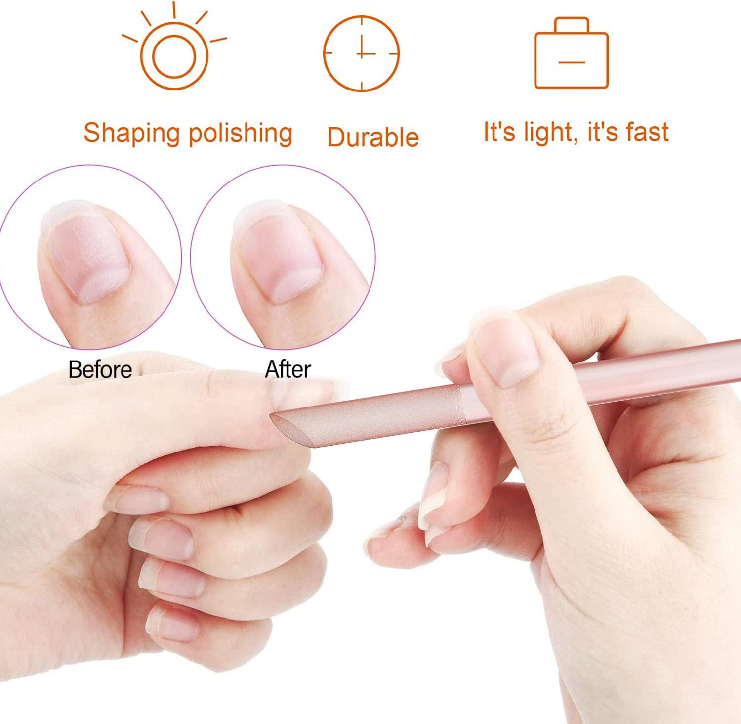 SILPECWEE 3 Pieces Glass Cuticle Pusher Glass Nail File Crystal Glass Cuticle Stick Set Double Sided Cuticle Remover Tool Cuticle Tools for Nails Manicure Pedicure Precision Filing