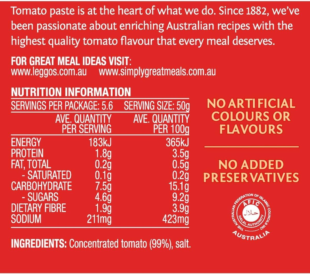 Leggo'S No Added Salt Tomato Paste 2 X 140 G image number 6
