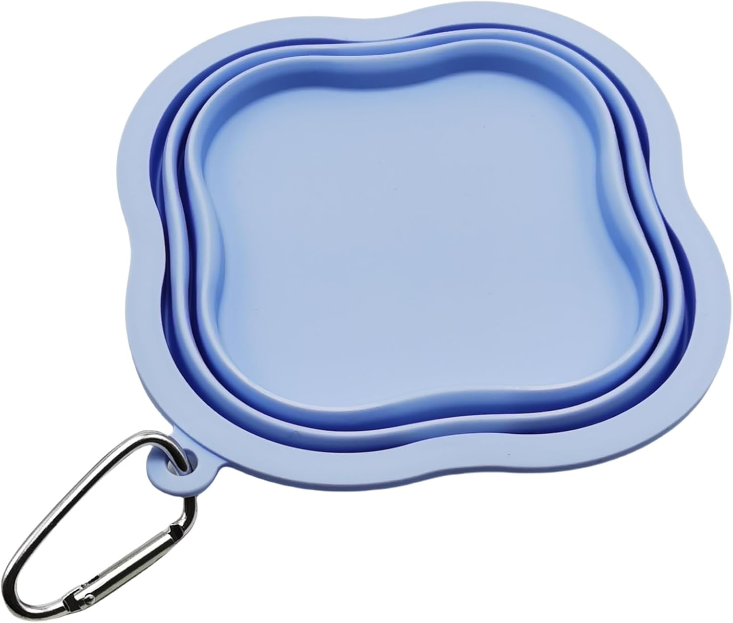 Silicone Collapsible Dog Bowl 500Ml - Portable Foldable Travel Bowl with Carabiner Clip for Camping/Hiking (Fits Pets 5-50Kg) (Purple)