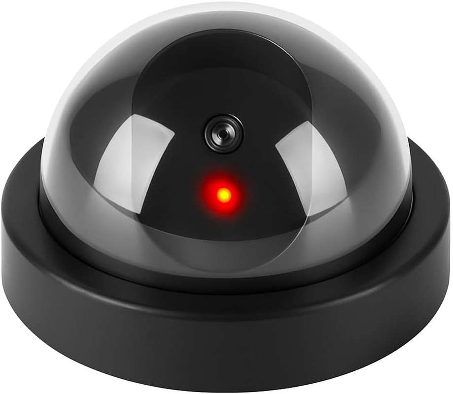 Dummy Dome Security Camera with Flashing Red LED Light Indoor Outdoor Use for Home Office Garage Easy Install Realistic Look Available in 1, 2 or 4 Pack (2) image number 1