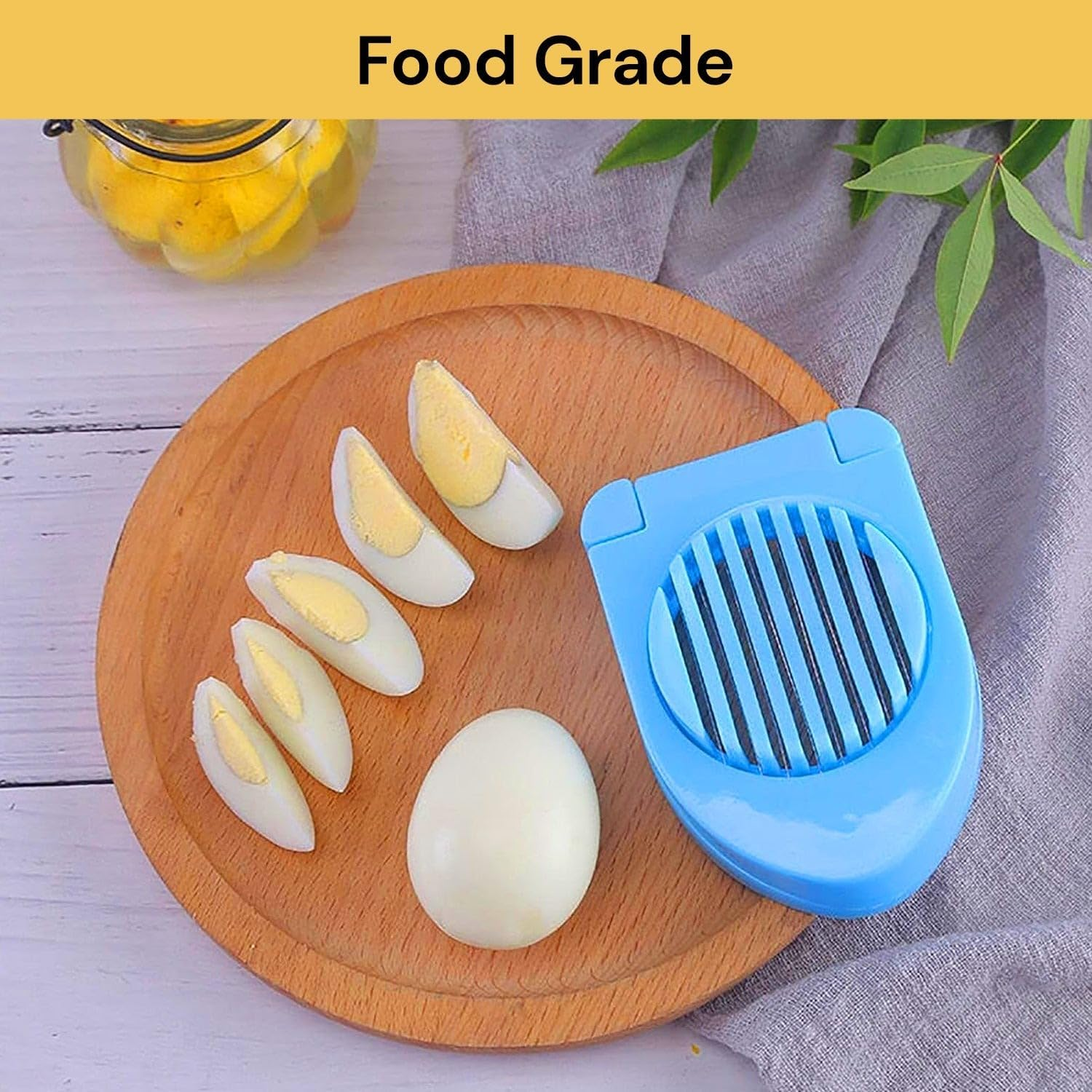 Ezonedeal Egg Slicer with Stainless Steel Wires Perfect Boilled Egg Also Used for Strawberries, Boiled Potatoes or Mozzarella Balls (Blue) image number 3