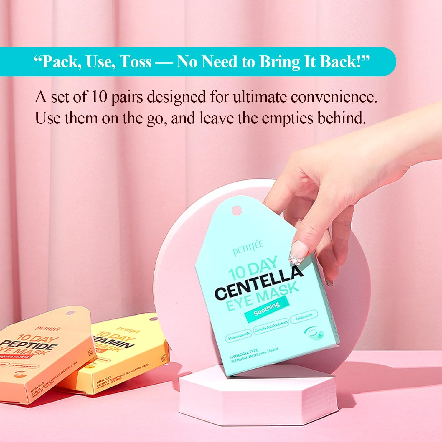 10 DAY Eye Mask Centella 20Pcs (10Pairs) - Soothing Eye Patch, Calming Eye Area with Madecassoside, Centella Asiatica Extract, Asiaticoside, Travel Friendly, Lightweight image number 4