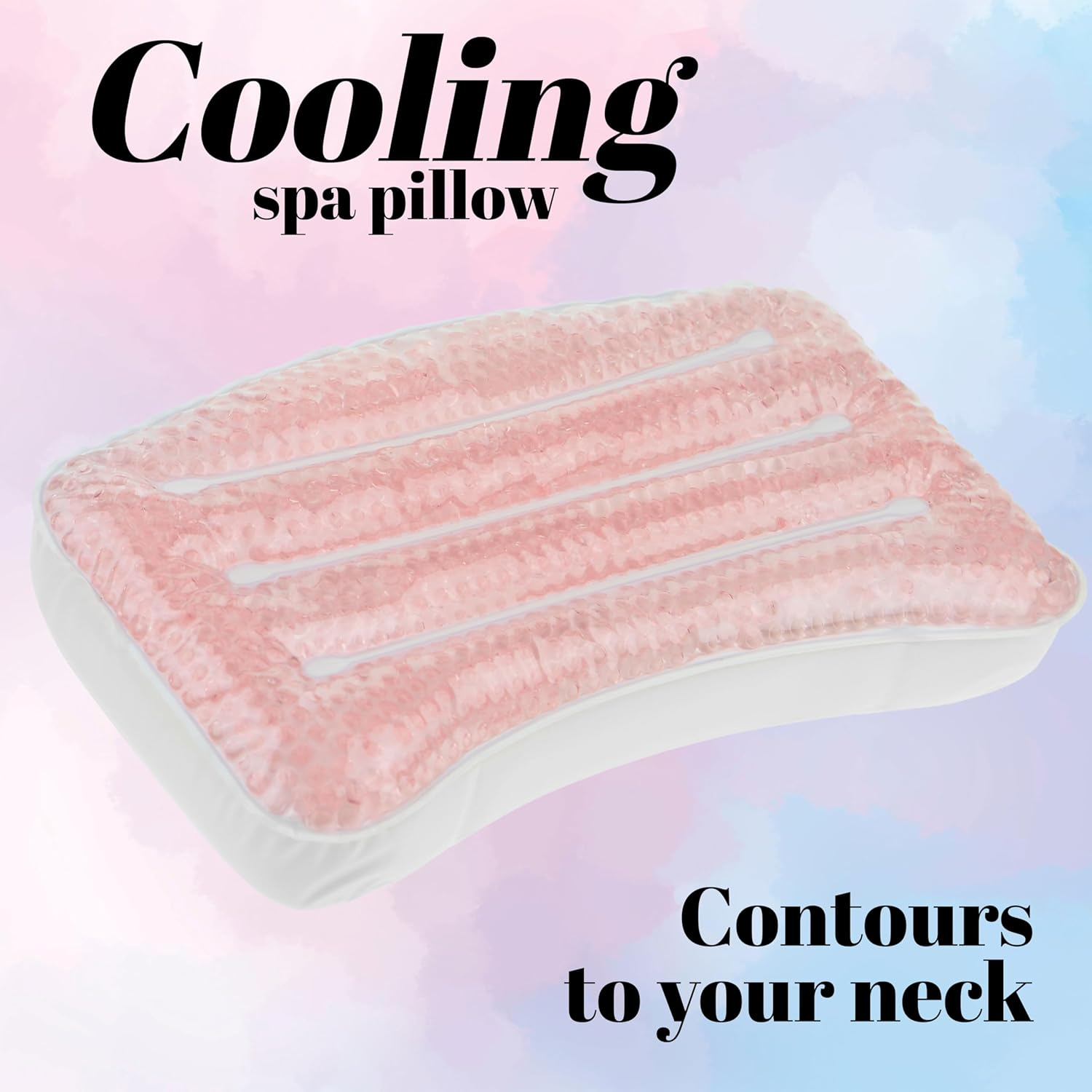 Expressions Spa Pillow with Glitter Gel - 1Pc Cooling Spa Pillow for Bathtub and Hot Tub Relaxation | Luxury Bath Products & Spa Accessories for Women