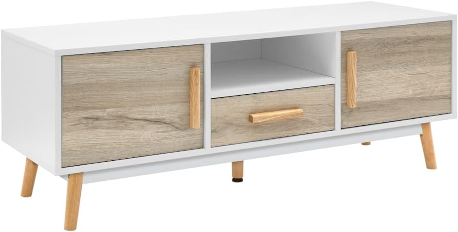 Artiss TV Unit Cabinet Entertainment Units, Wood Stand Table Cabinets Storage Shelf Organiser Cupboard Home Living Room Bedroom Furniture, with 3 Drawer White image number 6