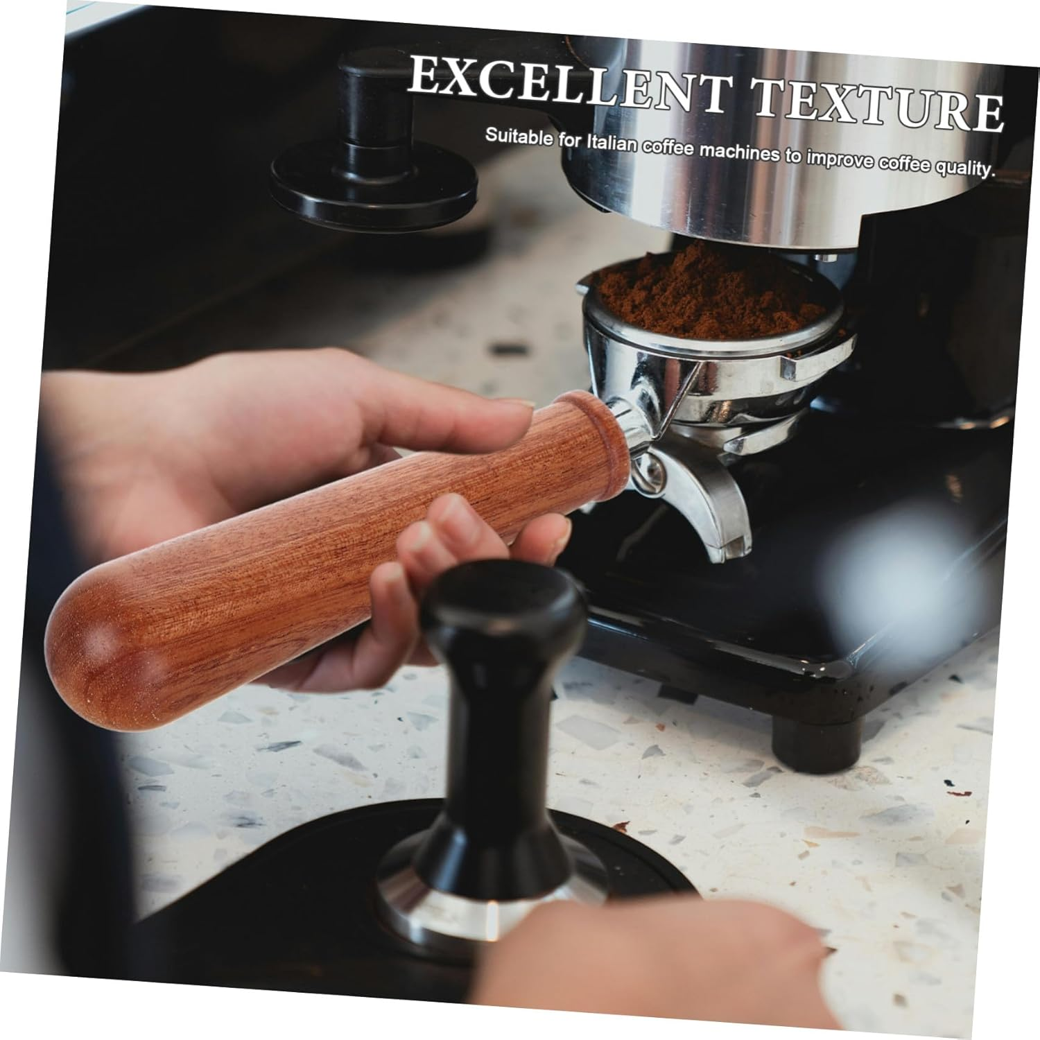 Gatuida Portafilter Handle for Coffee Maker M10 Bottomless Espresso Portafilter Wooden Handle Replacement Coffee Machine Parts for Home and Cafe Use image number 6