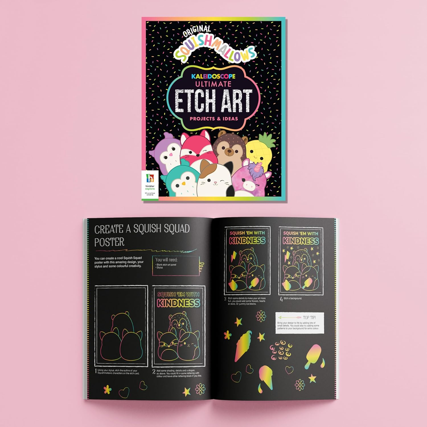 Hinkler Etch Art Creations Squishmallows Crystal Craft Kit Carry Case for Adults