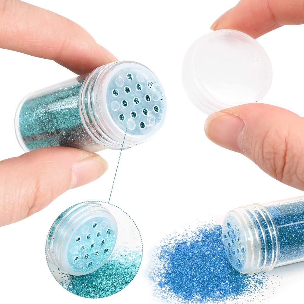 Extra Fine Glitter, Set of 24 Colors Nail Arts Face Hair Eye Lip Gloss Makeup Glitter, Slime,Tumbler and Epoxy Resin Crafts Loose Powder Shaker image number 3