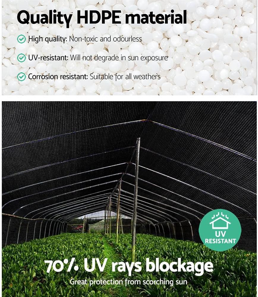 Instahut 50% Shade Cloth 1.83X50M Shadecloth Sail Heavy Duty Black image number 4