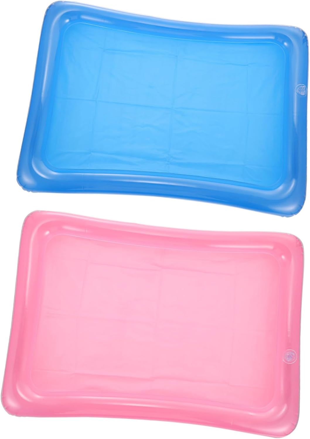 Totority 2Pcs Inflatable Pool Floating Tray Set Blue Magenta Serving Beverage Ice Tray Portable Water Accessory for Outdoor Parties Summer Fun image number 6