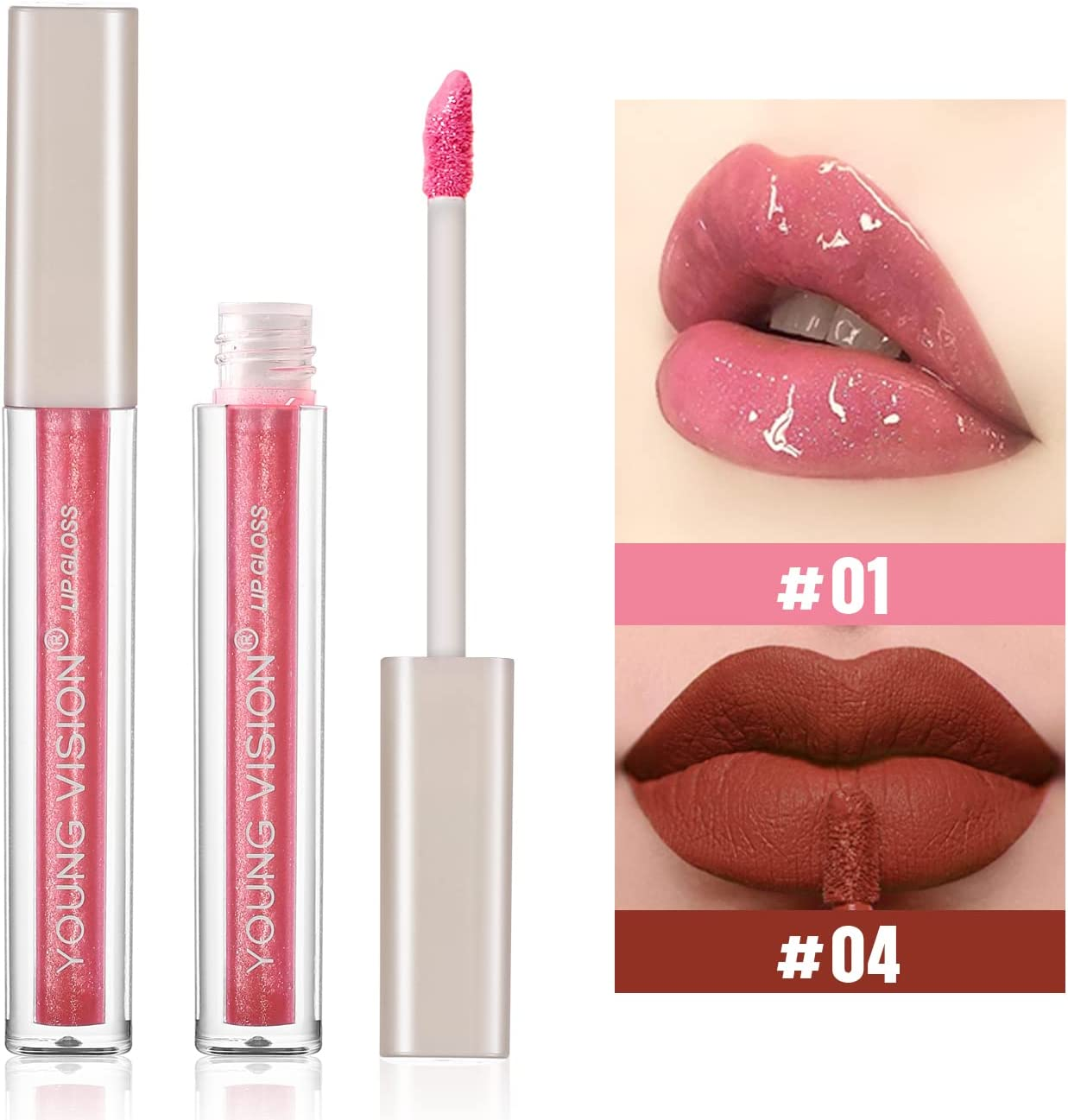 Balee Lip Gloss Set, 5PCS Matte Liquid Lip Glosses & 1PC High Shine Lip Gloss,Long Lasting Waterproof Non-Stick Cup Not-Fade Lipstick Lipgloss Kit for Women Girls Makeup Set image number 2