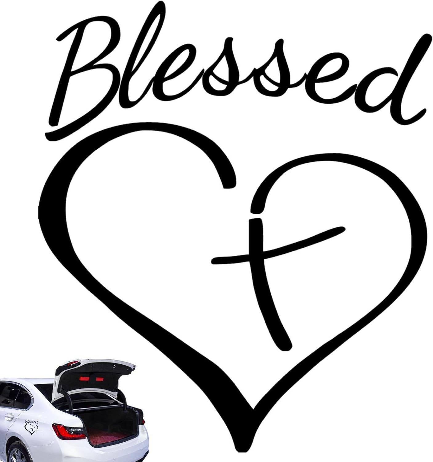Jesus Cross Sticker for Car,Christian Decal Sticker Love Heart Car Decal Stickers | Love Heart Car Decal Sticker Easy to Apply for Beauty Your Car Astray