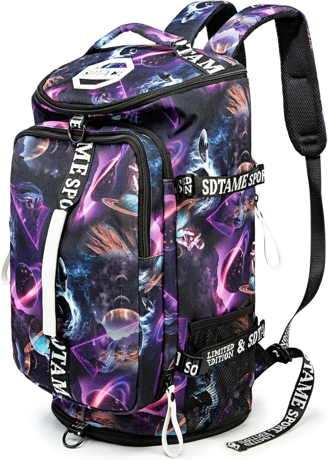 Duffle Bag Backpack with Shoes Compartment for 4-Way Waterproof Travel Sport Hiking Laptop