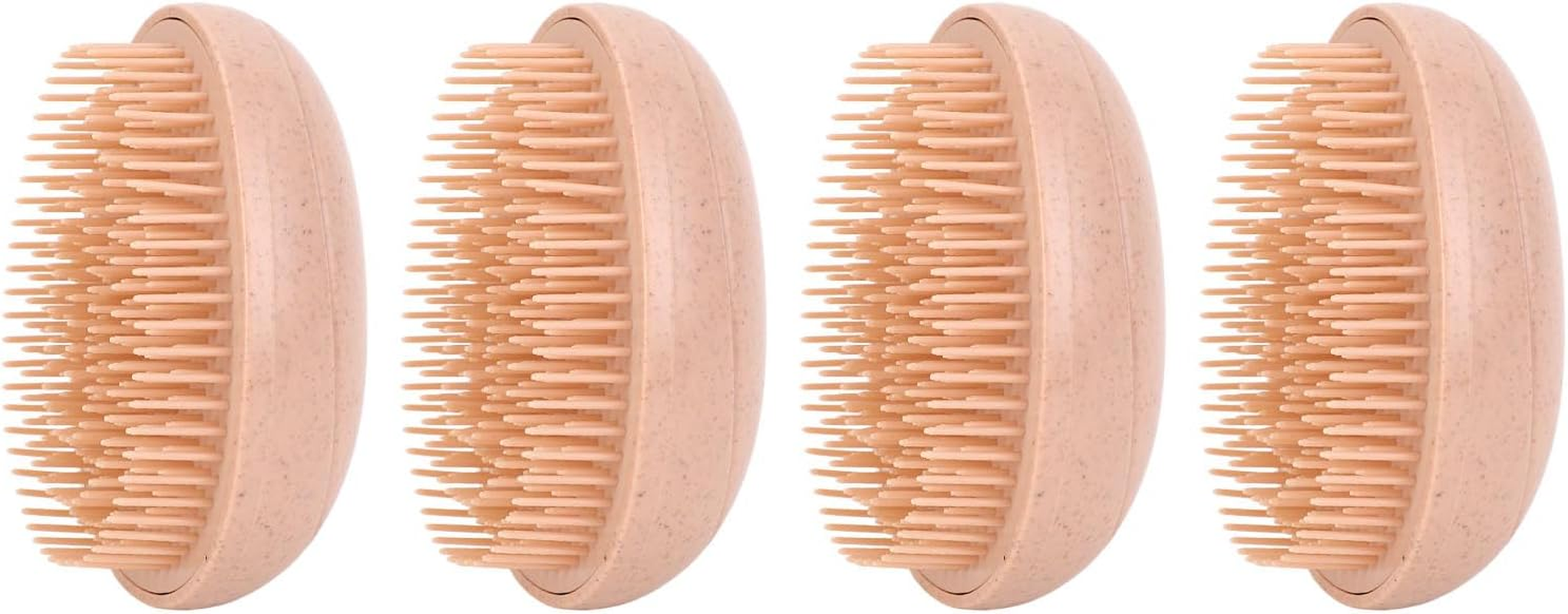 4Pcs Wheat Straw Hair Brush Egg Shape Detangling Brush Portable Styling Comb Hair Brush for All Hair Types image number 3