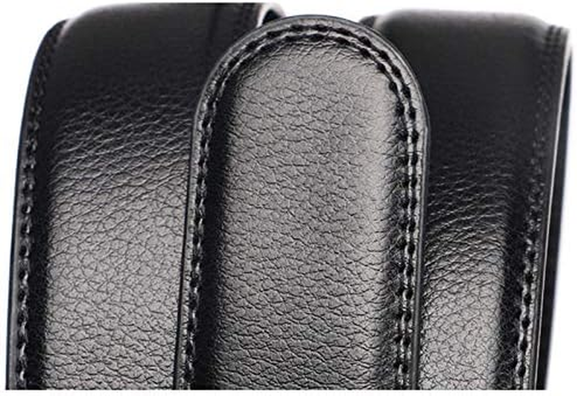 Ariv Hommey Men'S Genuine Leather Belt Adjustable Waistband and Cuttable Length | Steel Auto-Lock Buckle | Durable Everyday Use for Casual & Office - Black image number 2
