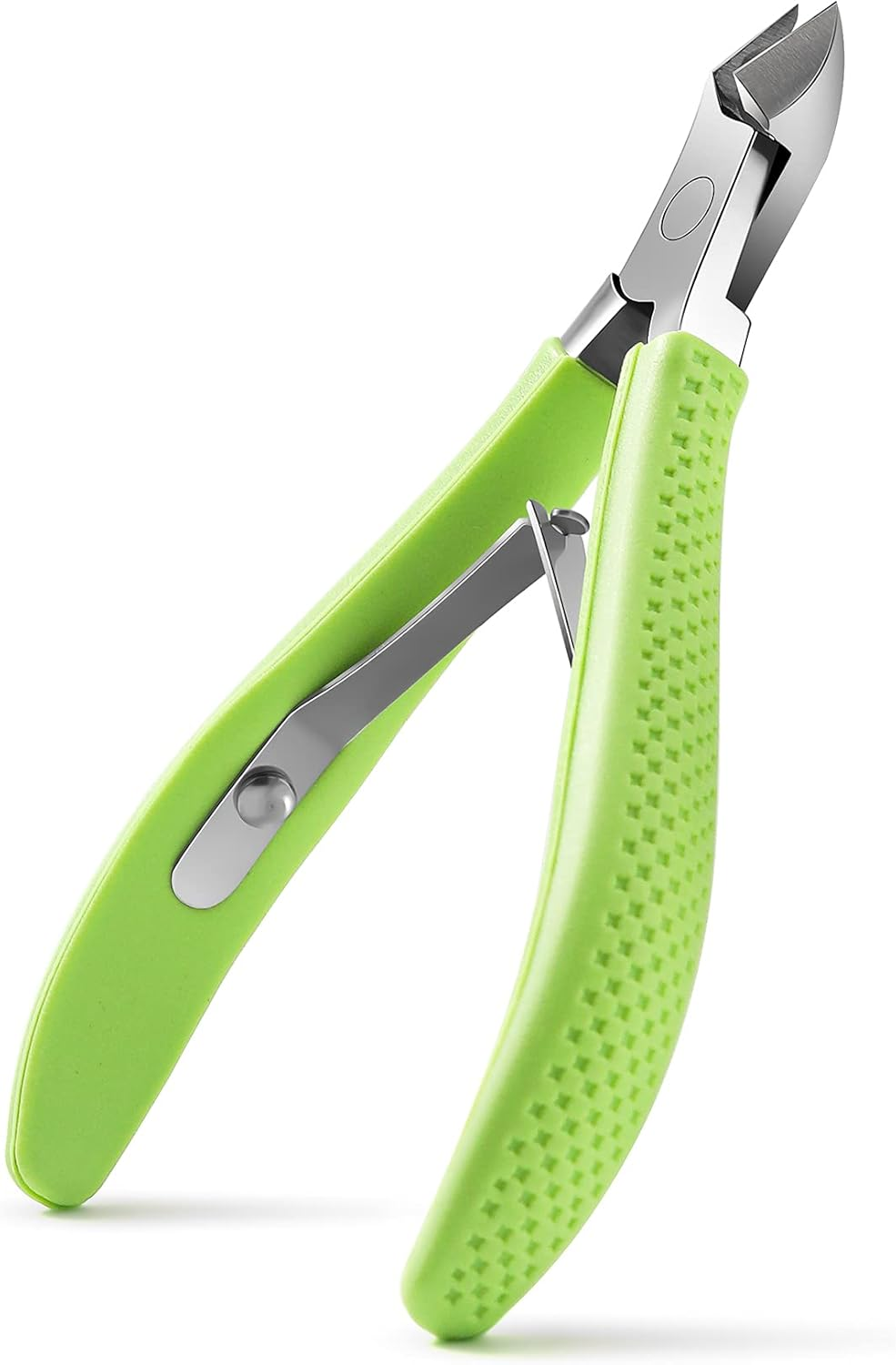 FVION Cuticle Clippers &ndash; Small Cuticle Trimmer, Rubber Coated Handle Manicure Tools &ndash; Full Jaw Cuticle Cutter for Nails (9Mm) Green