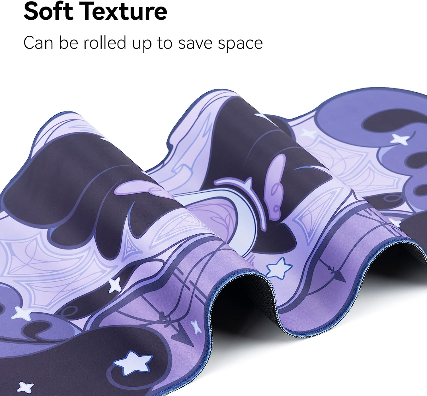 Geekshare Large Gaming Mouse Pad Kawaii Pink Non-Slip Rubber Back Mouse Pad Big Waterproof Desk Mat for Keyboard and Mouse Perfect for Gaming,Or Home Office Work - Star Wings (Purple) - Pink image number 5