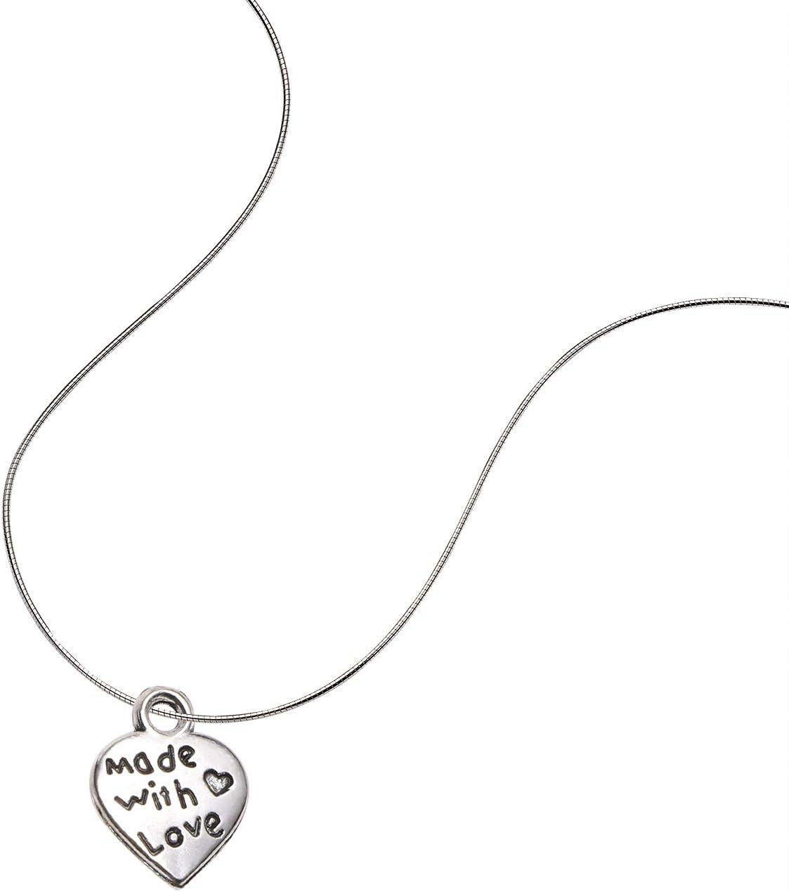 Shapenty 100PCS Mini Metal Beads Heart Shaped &ldquo;Made with Love&rdquo; Charms Bulk for DIY Craft Keychain Necklace Pendants Bracelets Earrings Jewelry Making Findings, 12 X 10Mm, Metal, Metal image number 4