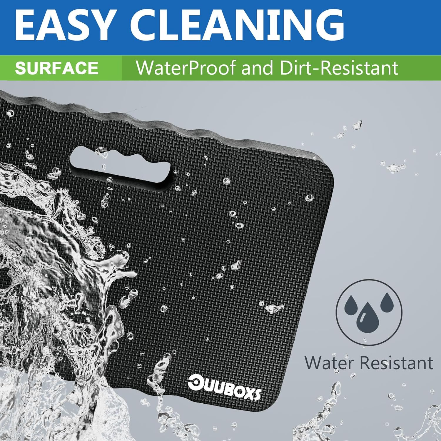 UUBOXS Premium Thick Kneeling Pad, Extra Soft Foam Garden Kneeling Mat, Comfort Kneeler Cushion for Gardening, Yard Work, Exercise, Baby Bath, 17.5 X 11 X 1.5 Inch, Black image number 5