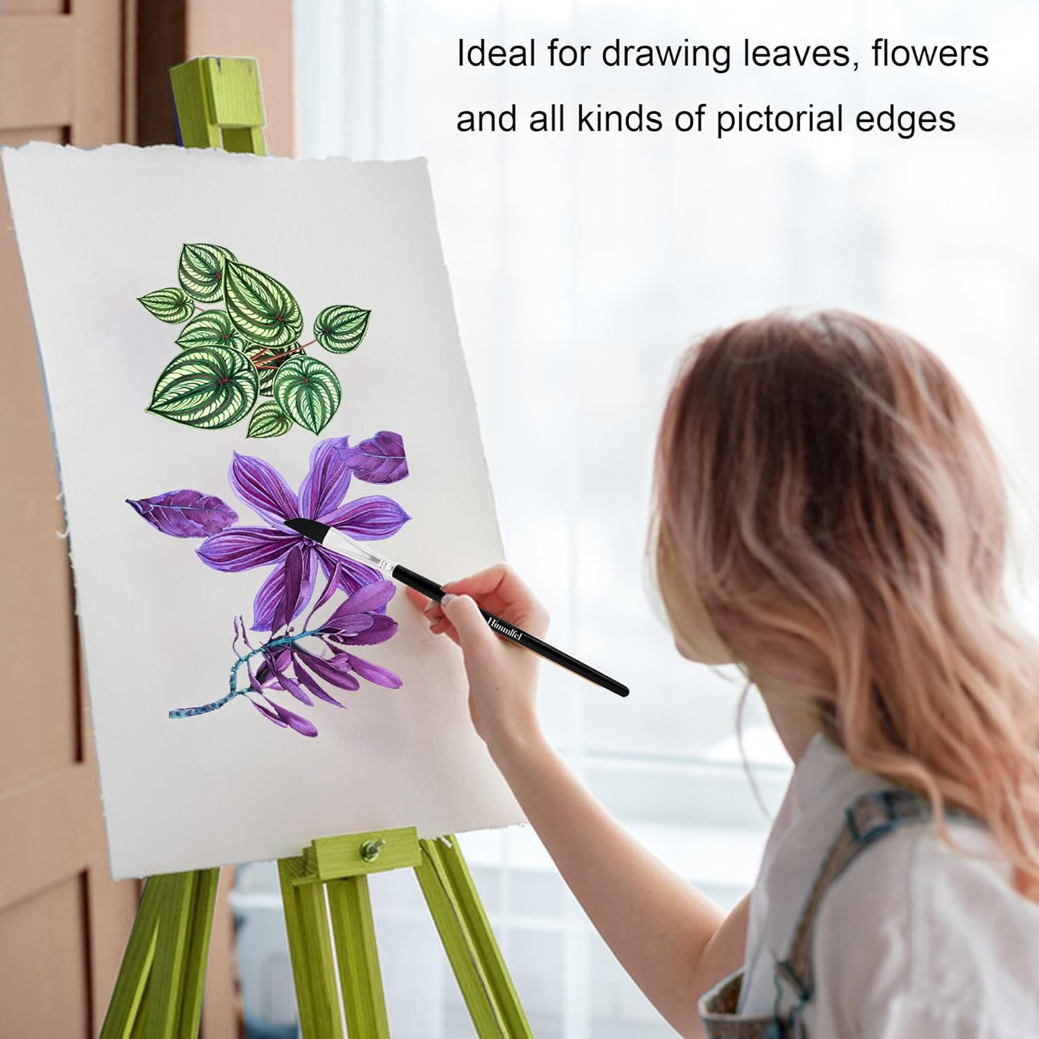 Dagger Brush Set, 4 PCS Sword Striper Brushes for Artists and Beginners, Watercolour, Acrylic, Oil, Size 1/8, 1/4, 3/8, 1/2 Inch image number 3