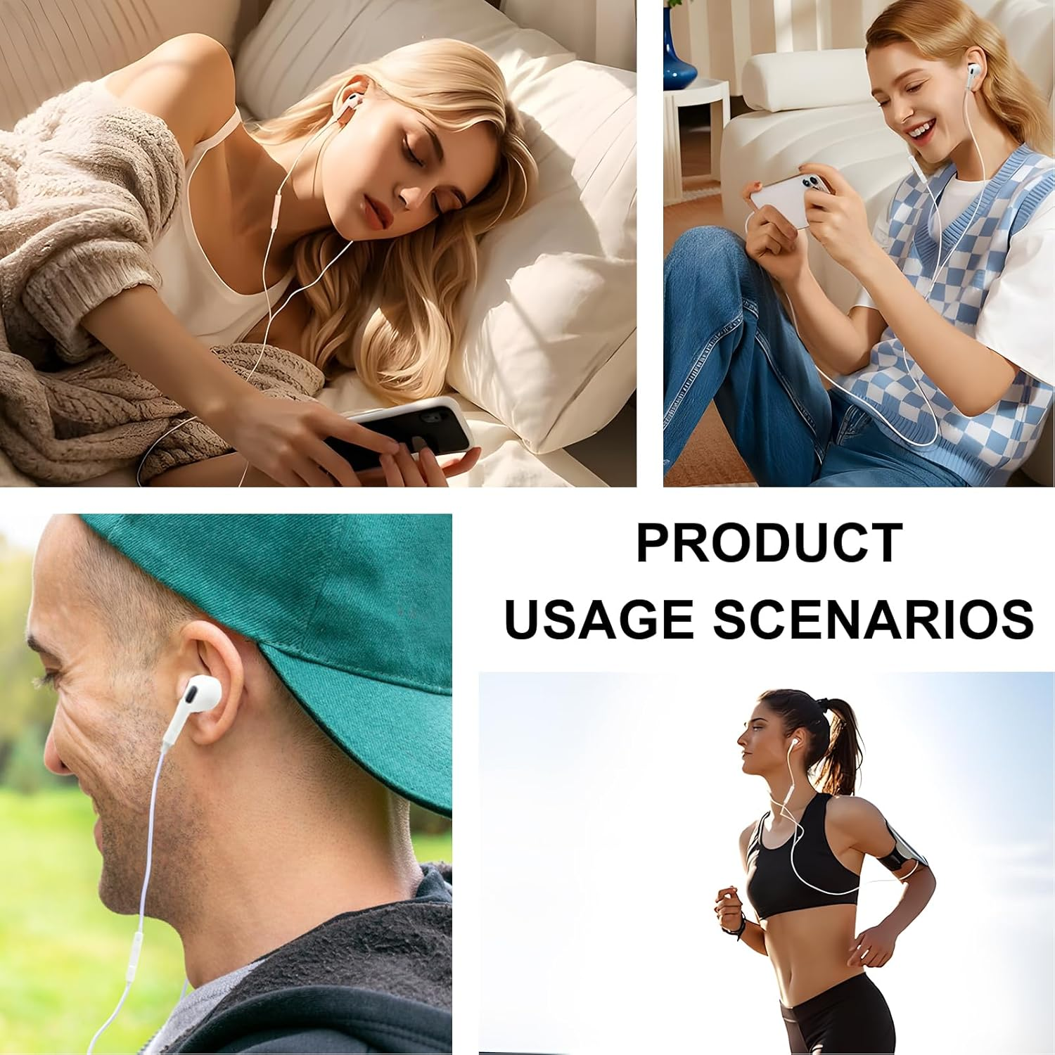 3 Pack Cable Headphones for Iphone, In-Ear Cable Headphones for Apple with Microphone & Volume Control, Noise Isolation, Compatible with Iphone 14/13/12/11/X/SE, All Ios image number 4