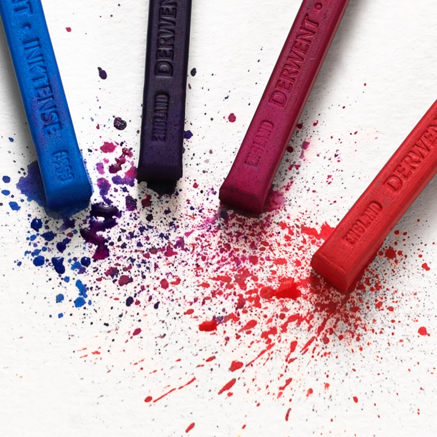 Derwent Inktense Blocks 12 Tin, Set of 12 Water-Colours, 8Mm Block, Water-Soluble, Ideal for Drawing, Colouring, Crafts & Painting on Paper & Fabric, Professional Quality (2300442) image number 1