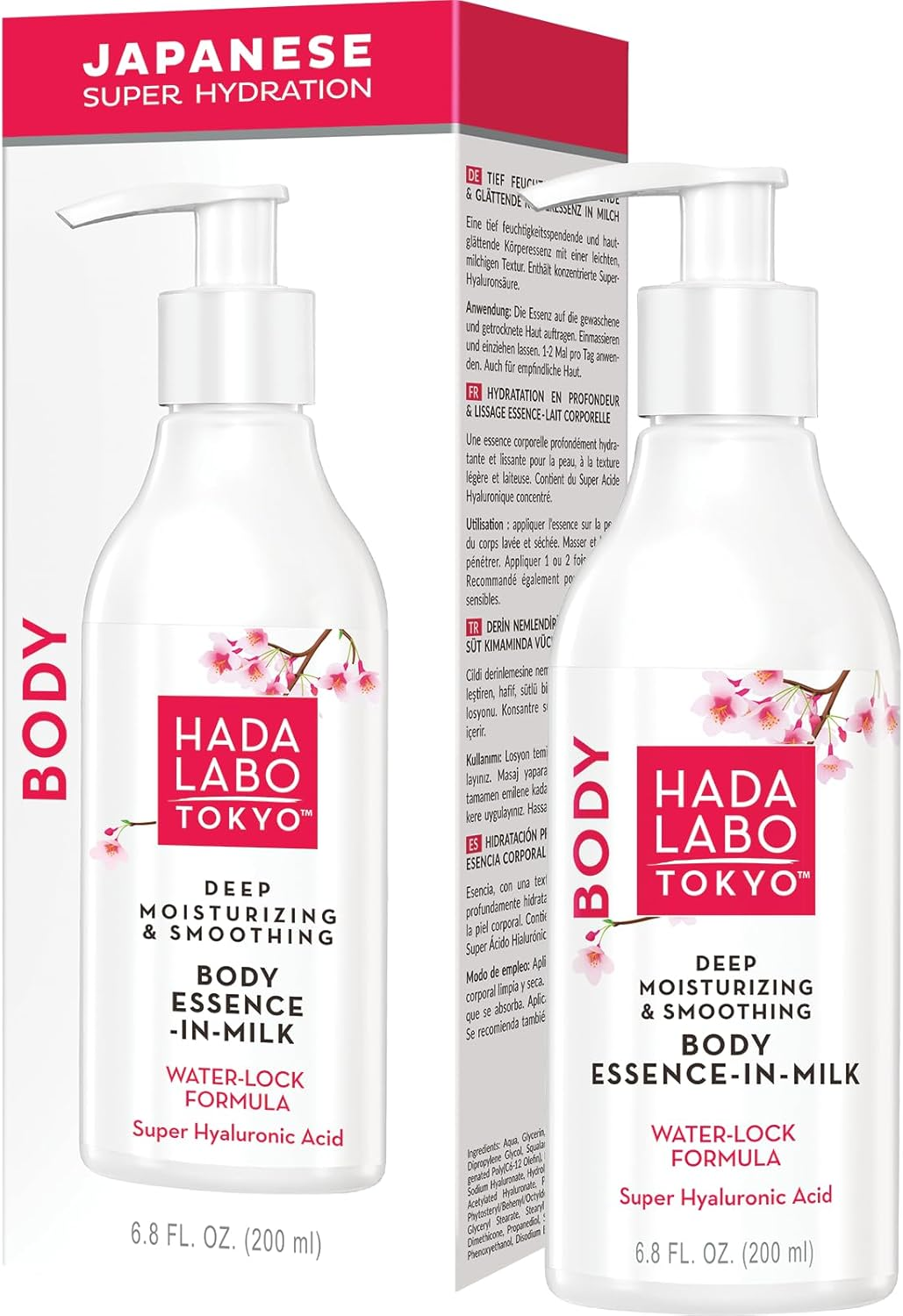 Hada Labo Tokyo Deep Moisturising & Smoothing Body Essence-In-Milk, 200Ml image number 4