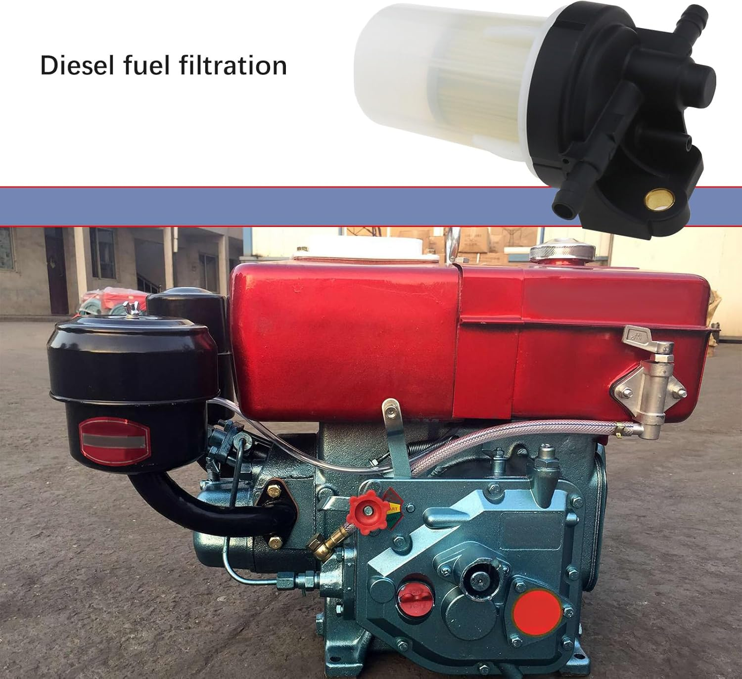 Emagtech Fuel Filter Compatible with Kubota 6A320-58862 Engine Fuel Water Separator Assembly for B7510/B7610/B7800/B2320/B2620/B2920/B3000 image number 4