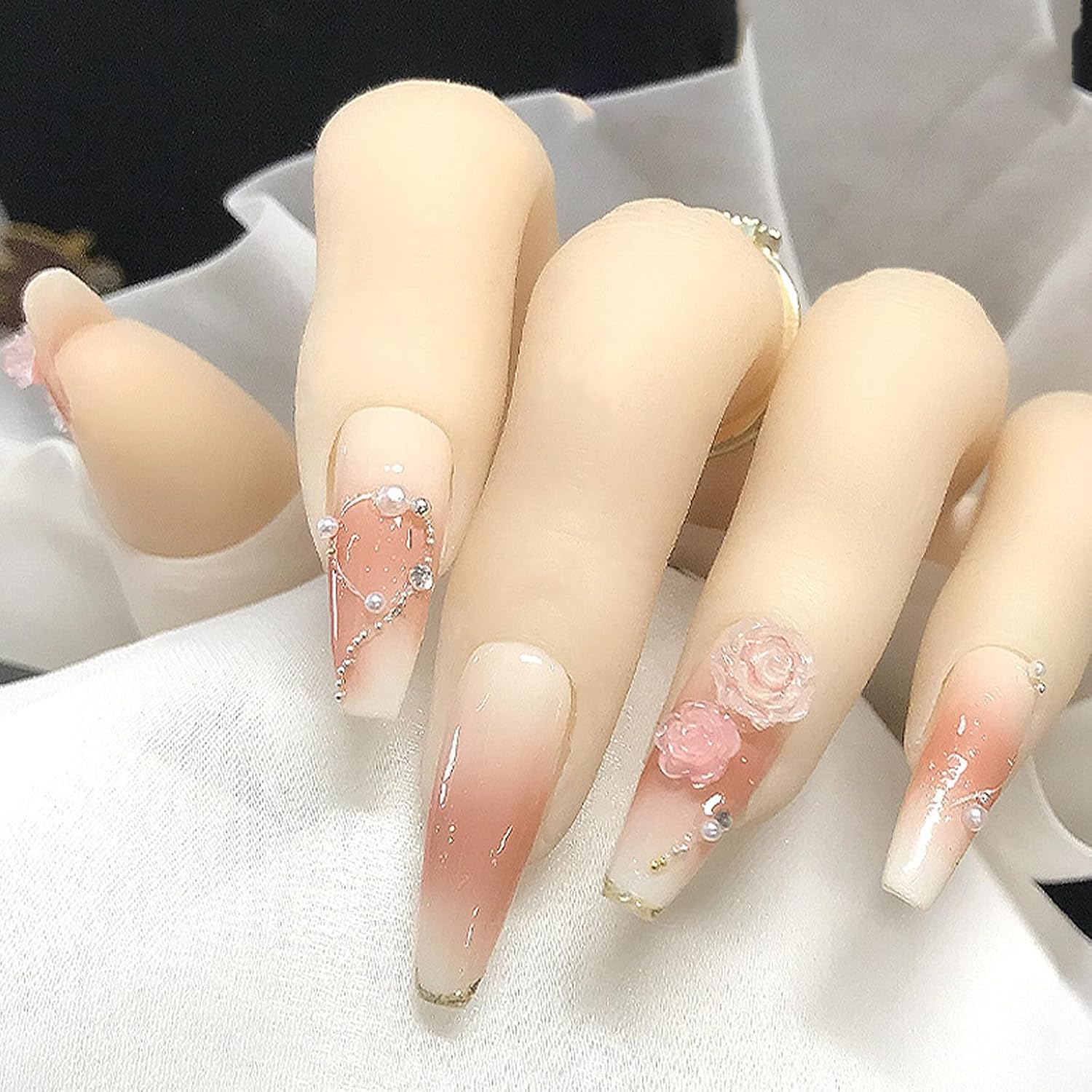 Taoluwin 100Pcs Nail Art Rhinestones, 6Mm & 8Mm Honey Pink Camellia Nail Charms, Resin Flower Rhinestones for Nail Decoration, Crafts & Jewelry Making image number 6