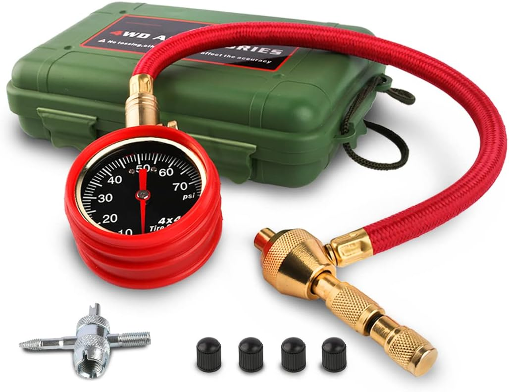 Tyre Pressure Gauge 4Wd Tyre Deflator Kit 0-75PSI 4X4 Air Deflators with Pressure Gauge Valve Tool for Automotive, Motorcycle, Bicycle, Truck, ATV, UTV image number 1
