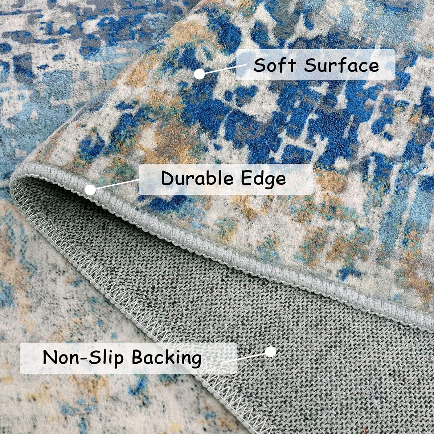 Area Rugs，160 * 120Cm Modern Non-Slip Machine Washable Rugs, Floor Rugs for Living Room/Bedroom/Dining/Office image number 4