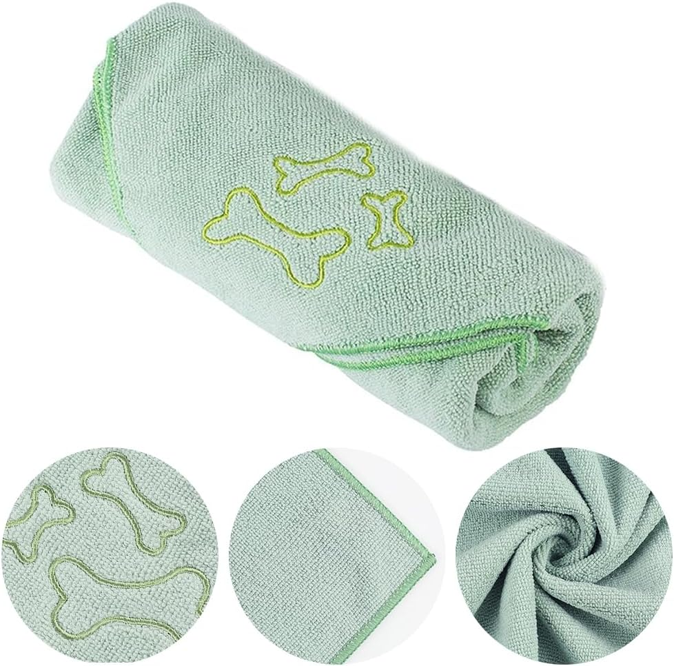 Pack of 3 Large Microfiber Pet Towels, Quick Dry Dog & Ca Washcloths, Super Absorbent Sweat Rags, for Pet Bathing, Grooming, and Drying 50X100 CM image number 6