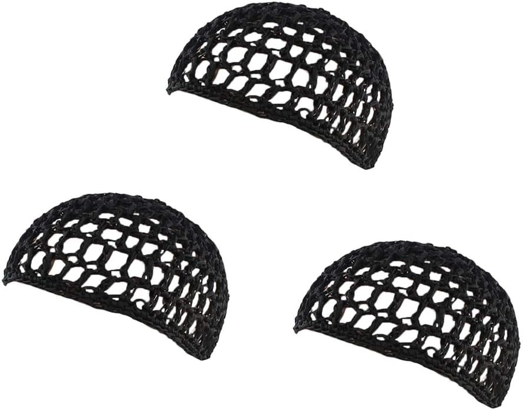 Bettli Thick and Short Hair Net Snoods Women Hair Net for Sleeping Black Pack of 3 image number 2