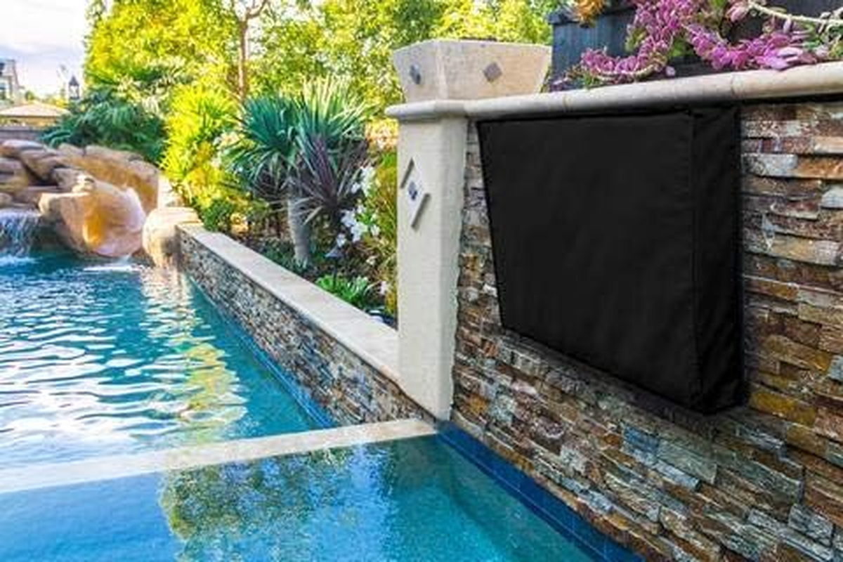 Outdoor TV Cover 22" - 26" - Black Heavy Duty Flat Screen Cover Resistant Water Protector Dust-Proof Material for Outdoor Garden Pool TV Television Screens image number 1