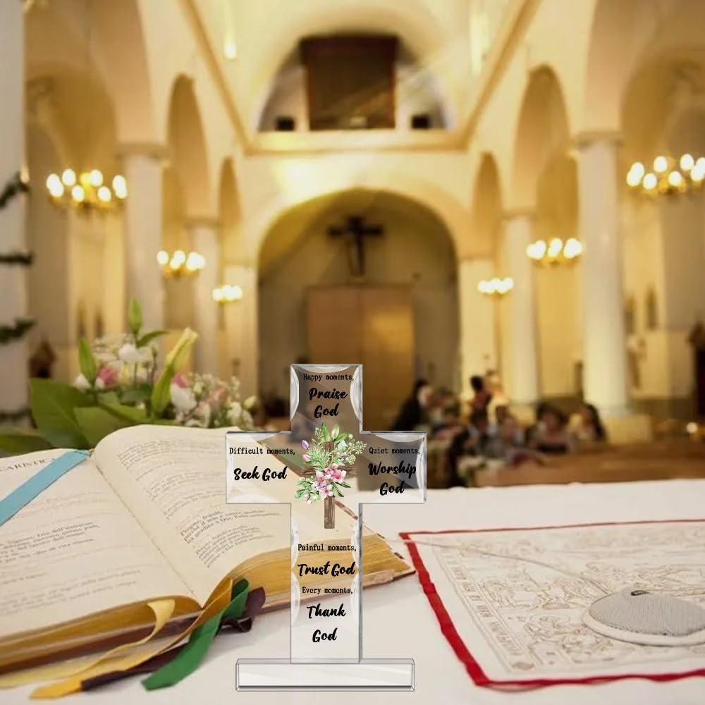 Christian Gifts for Men Easter Gifts Christian Gifts for Women Acrylic Cross Sign Jesus Gifts Religious Gifts Bible Gifts for Women Bible Accessories Religious Gifts for Men Baptism Confirmation Gifts image number 1