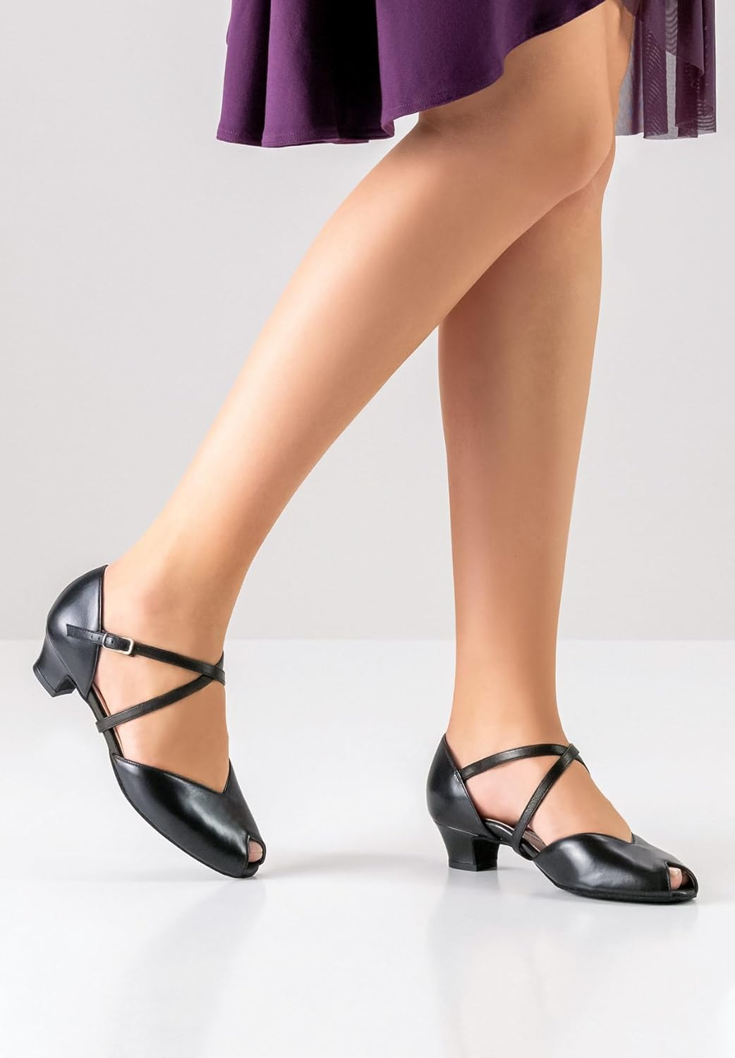 Werner Kern Damen Tanzschuhe Freya - Leder Schwarz - Normal - 3,5 Cm Cuban - Made in Italy image number 6