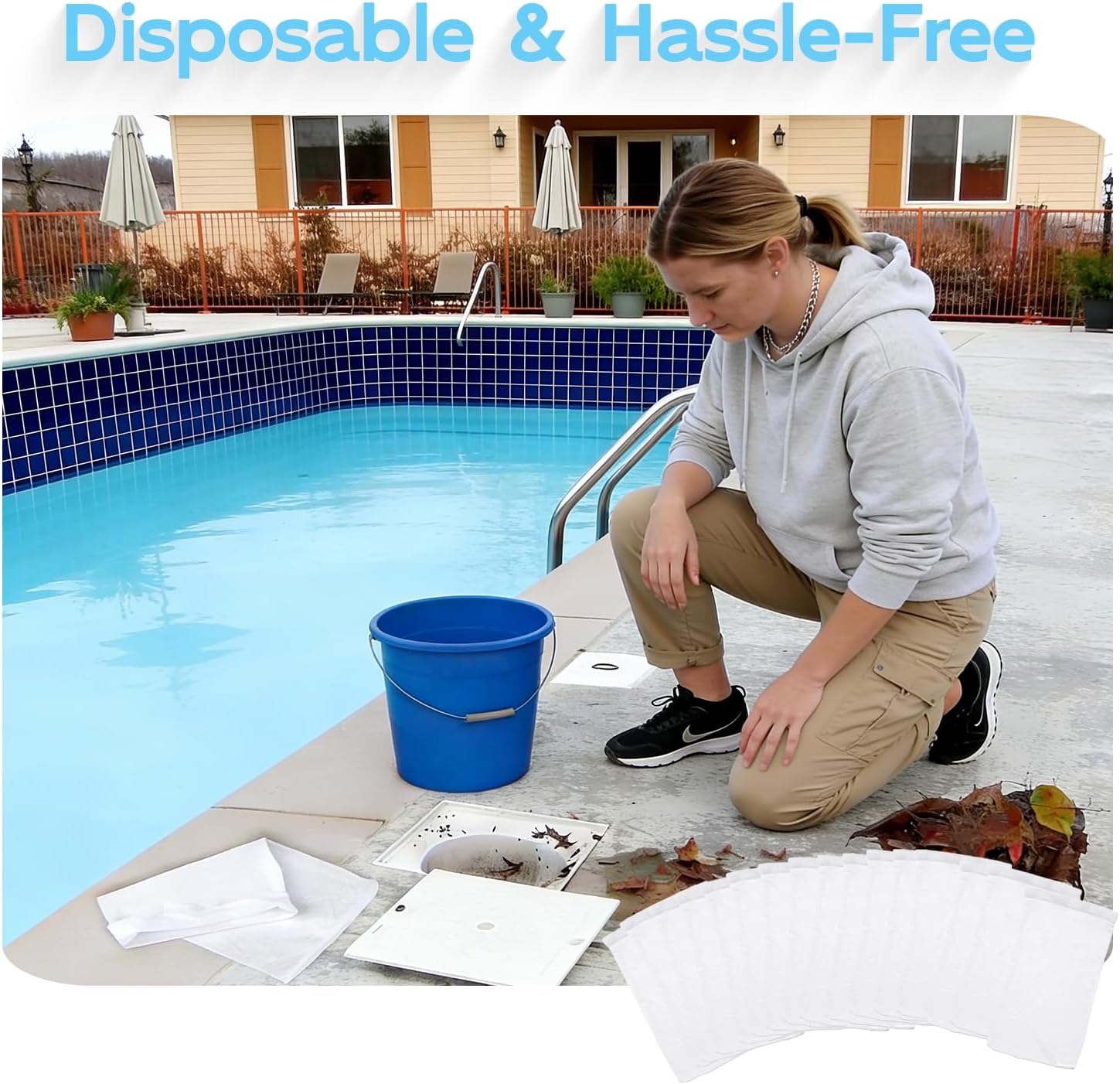 30 Pcs Reusable Pool Skimmer Socks - Ultra Fine Mesh Filter Socks for Effective Cleaning of Debris and Leaves, Compatible with Most Skimmer Baskets (White) image number 4