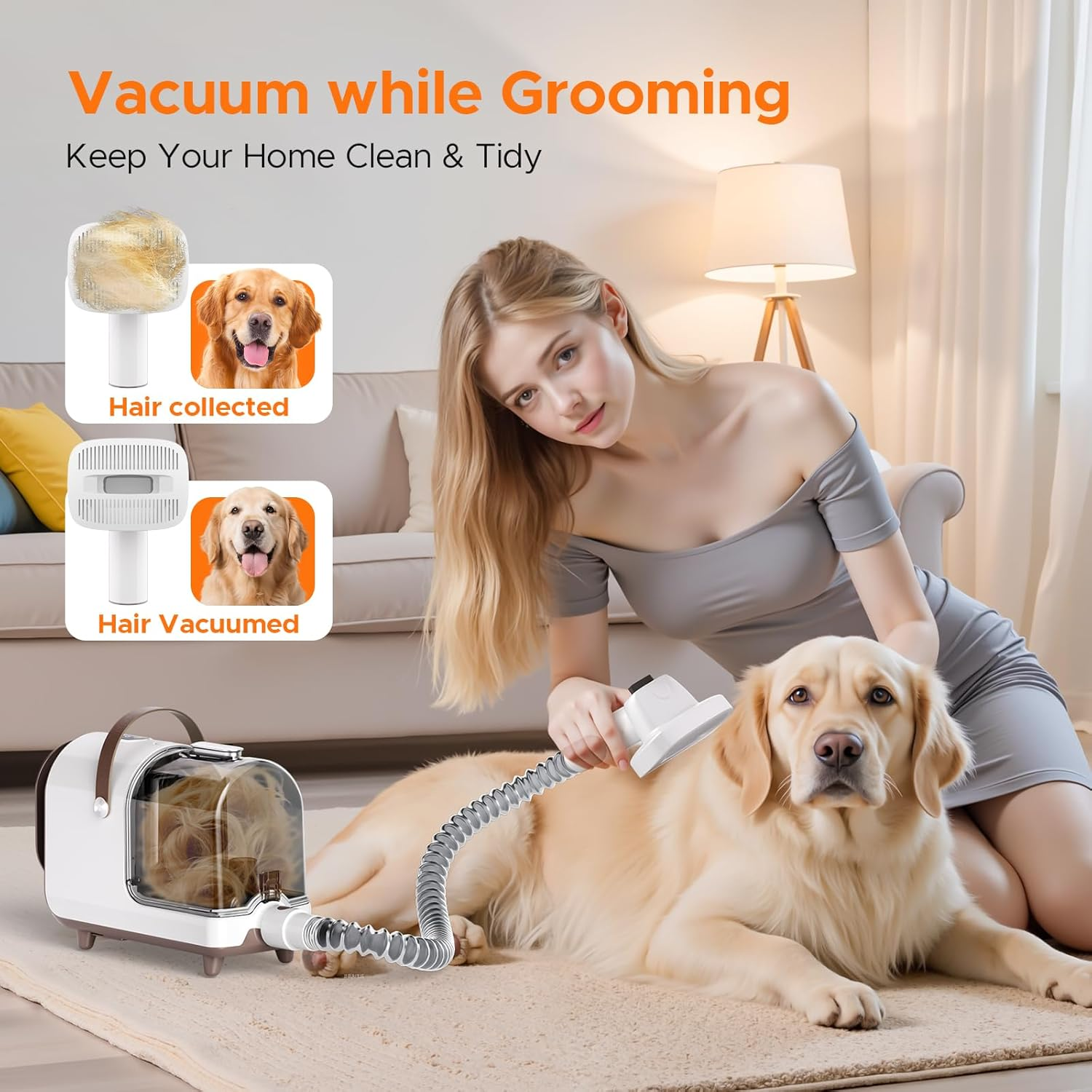 Omebel Pet Grooming Vacuum,Dog Grooming Vacuum for Shedding with 7 Pet Hair Removal Tool, Pet Vacuum Grooming Kit for Dogs and Cats,3L Capacity Dust Cup Picks up 99% Pet Hair image number 1