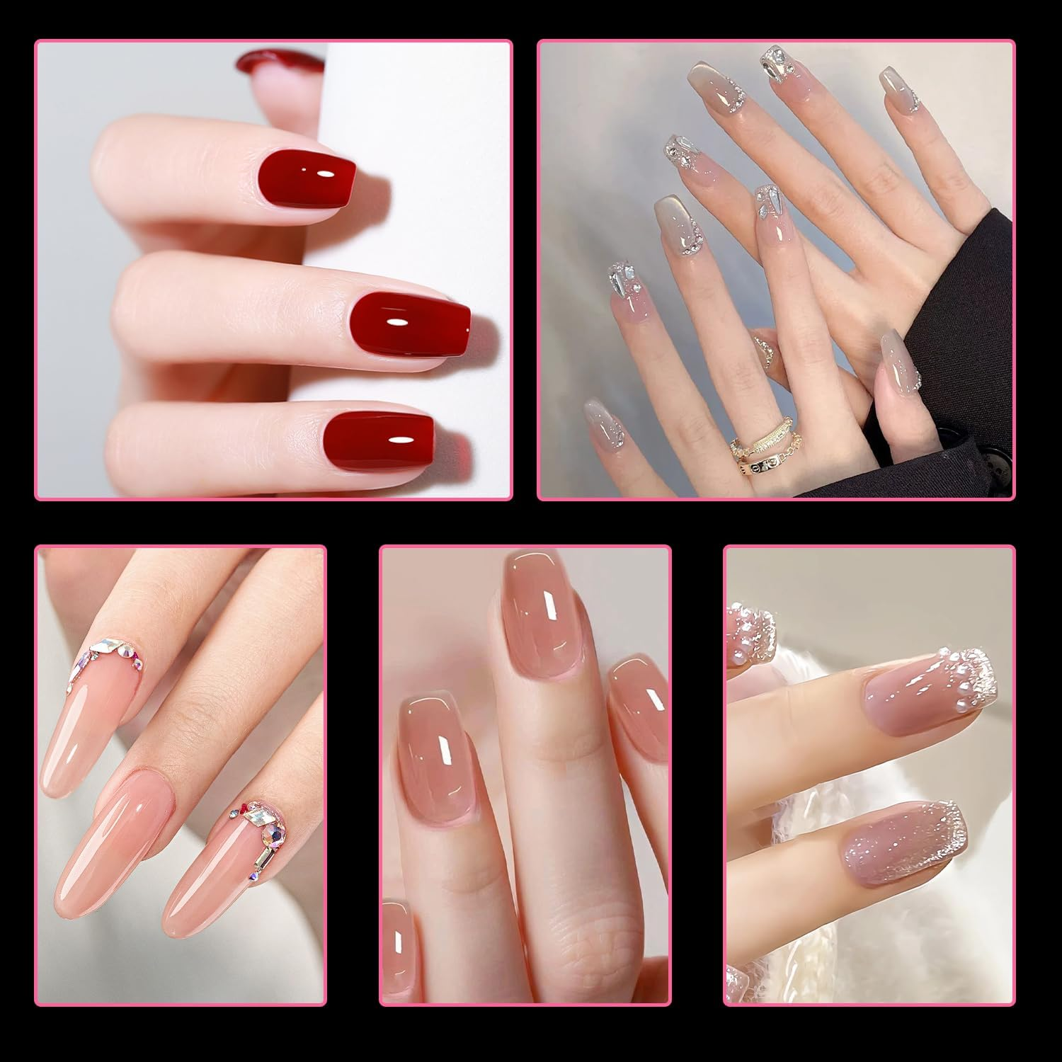 240 Pcs Extra Short Half Cover Almond & Tapered Square Nail Tips, 12 Sizes Soft Acrylic Nail Extension Tips with Box for Manicure Art Home DIY Salon image number 6