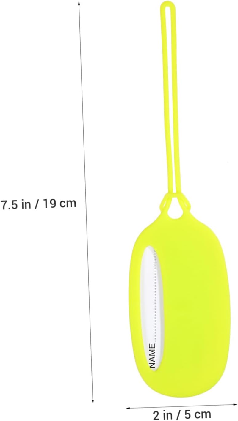 POPETPOP Silicone Luggage Tags 3Pcs Yellow Green Set Travel Suitcase Name Tags Flexible Sturdy Identification for Suitcases and Strollers image number 6