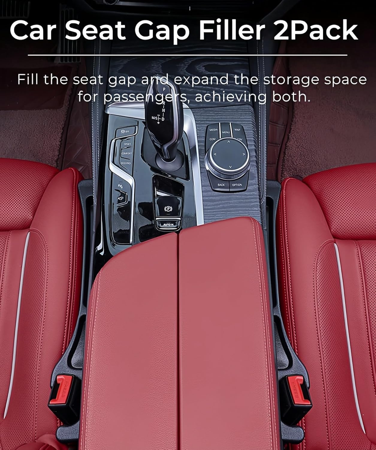 Car Seat Gap Filler,1 Pair No-Drop Gap Filler Organizer with Phone Slot Universal Fit for Seat Side Fill the Gap between Seat & Console image number 3
